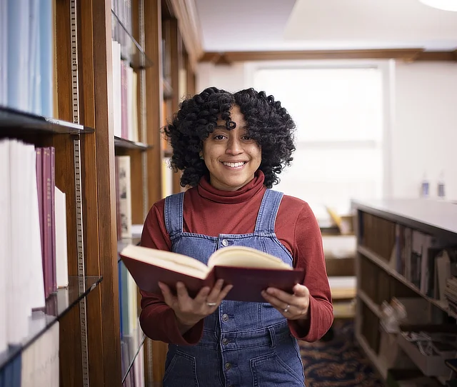 Student in Library